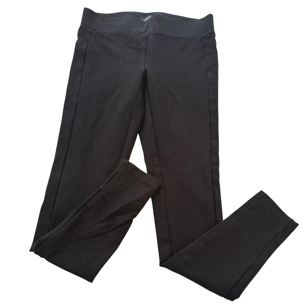 Loft Leggings Womens Small Tall Black Pull On Slim Fit Pants Layering Basic